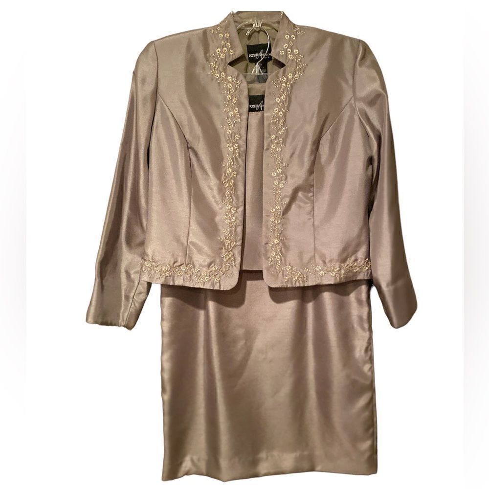 Positive Attitude 3 Piece Mother Of The Bride Dress  10P Beaded  Embroidered